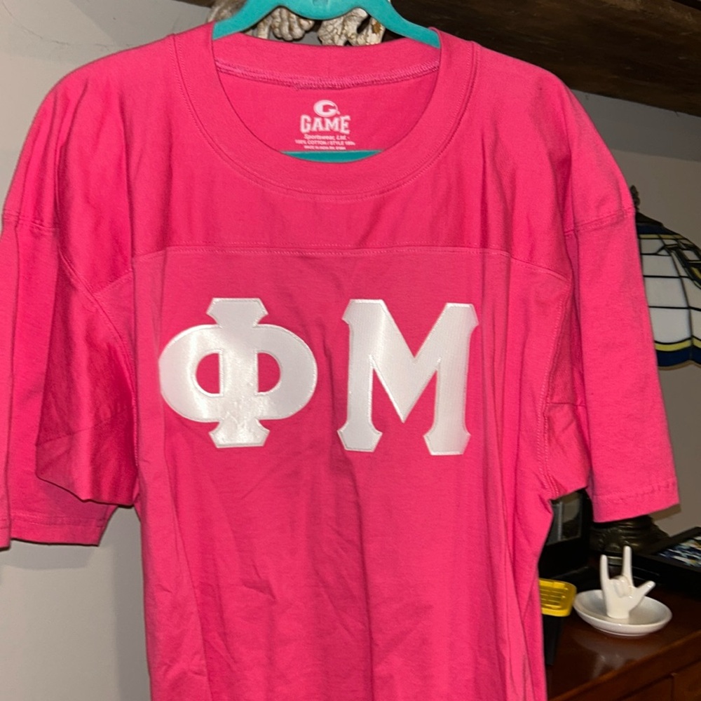 Worn once. Phi Mu jersey style thick material shirt